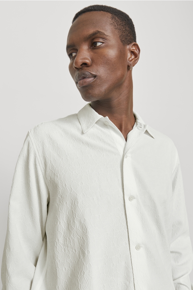 JPRBLATREND JACQUARD L/S SHIRT STYD 12278765 WHITE